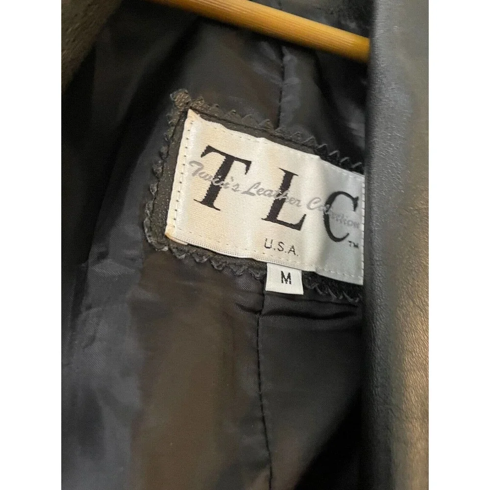 Twins‎ Leather Collection TLC Size M Open Coat Jacket Shawl Collar Longline